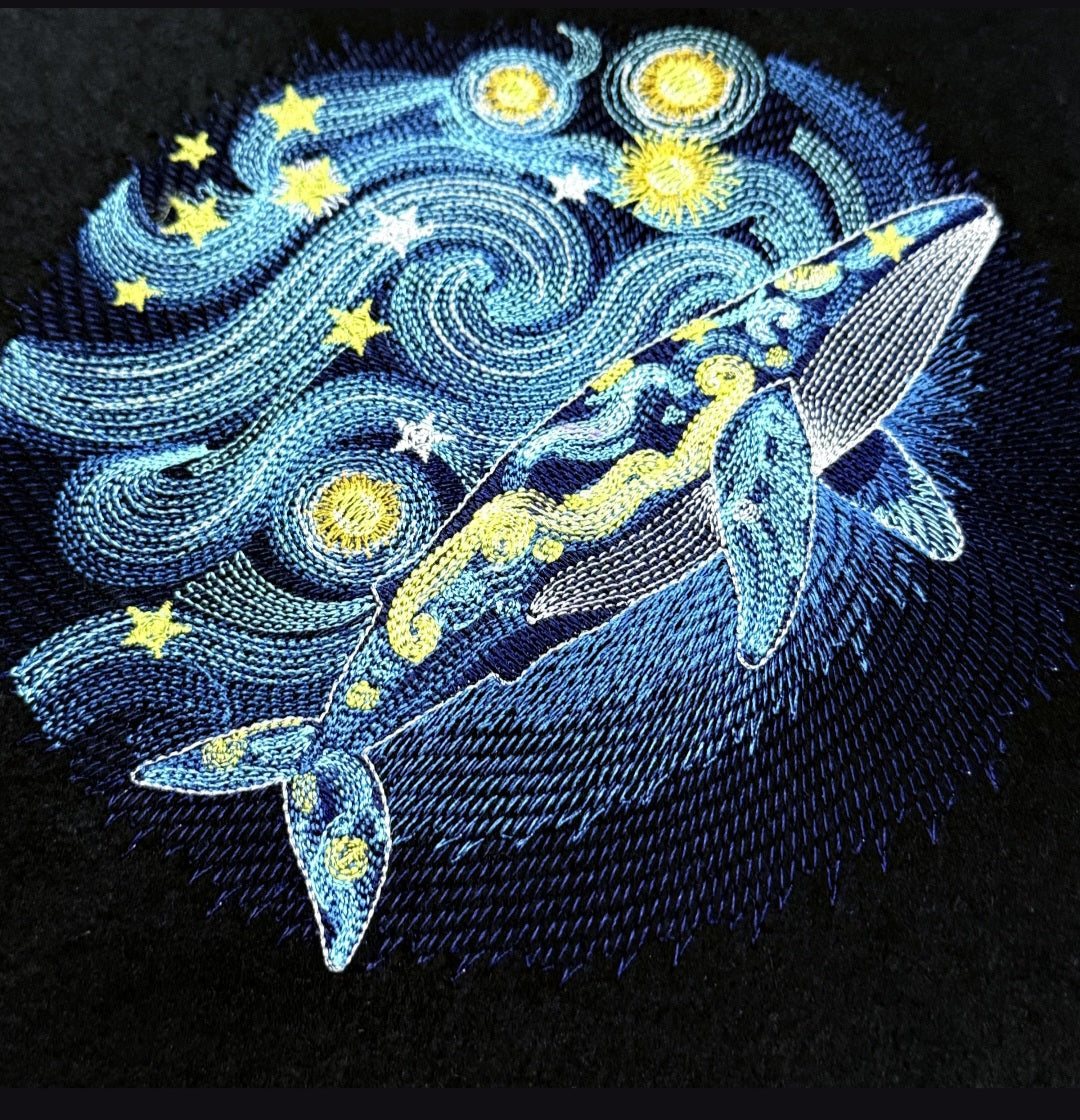 STARRY NIGHT BLUE WHALE OVERSIZED T-SHIRT