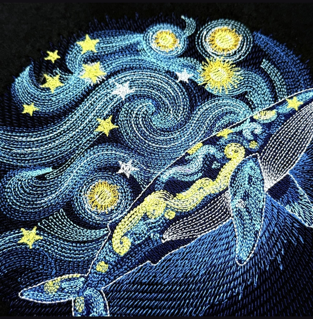 STARRY NIGHT BLUE WHALE OVERSIZED T-SHIRT