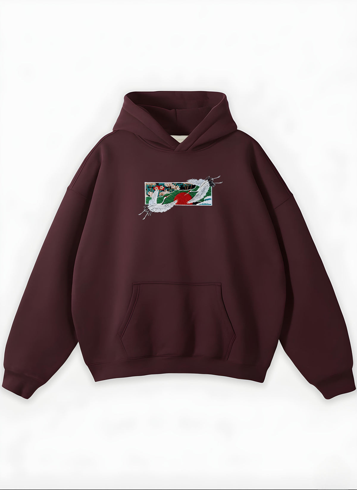RED-CROWNED CRANE OVERSIZED HOODIE